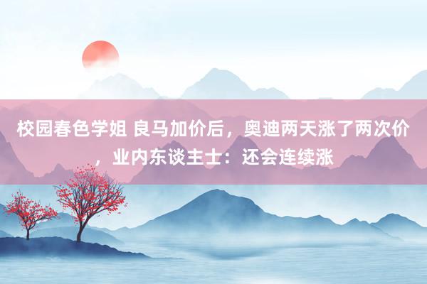 校园春色学姐 良马加价后，奥迪两天涨了两次价，业内东谈主士：还会连续涨