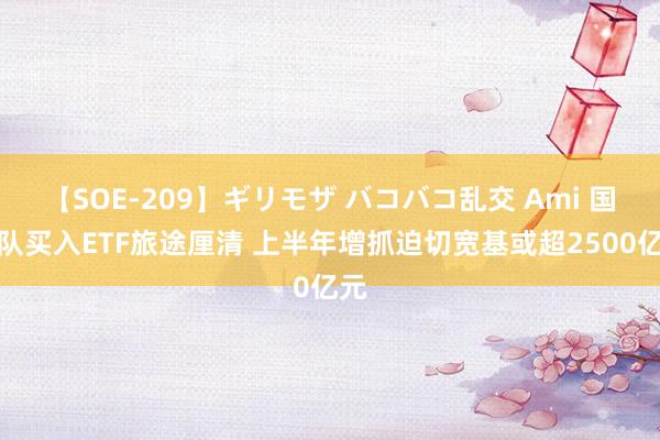 【SOE-209】ギリモザ バコバコ乱交 Ami 国度队买入ETF旅途厘清 上半年增抓迫切宽基或超2500亿元