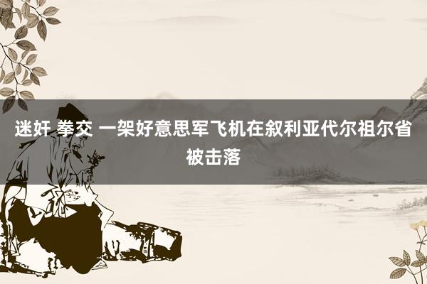 迷奸 拳交 一架好意思军飞机在叙利亚代尔祖尔省被击落