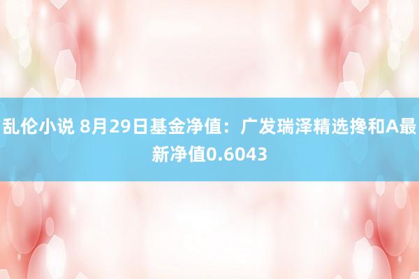 乱伦小说 8月29日基金净值：广发瑞泽精选搀和A最新净值0.6043