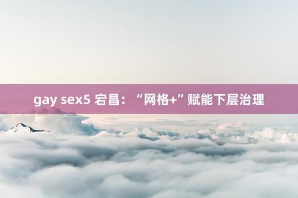 gay sex5 宕昌：“网格+”赋能下层治理