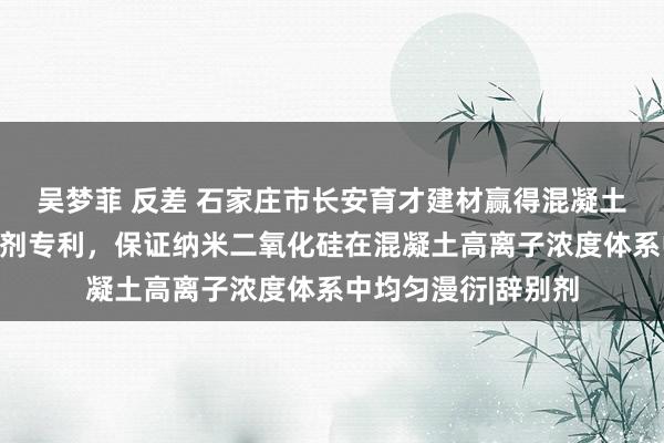 吴梦菲 反差 石家庄市长安育才建材赢得混凝土用硅溶胶辞别牢固剂专利，保证纳米二氧化硅在混凝土高离子浓度体系中均匀漫衍|辞别剂