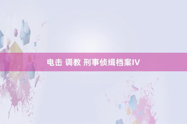 电击 调教 刑事侦缉档案IV