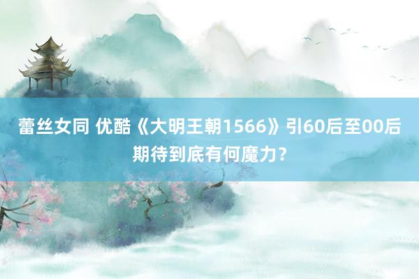 蕾丝女同 优酷《大明王朝1566》引60后至00后期待到底有何魔力？