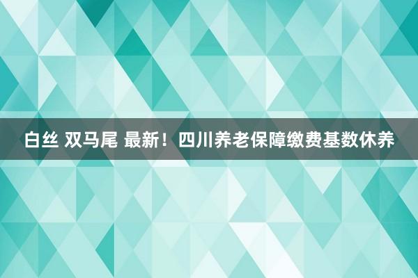 白丝 双马尾 最新！四川养老保障缴费基数休养