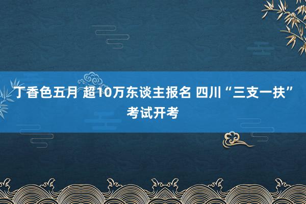 丁香色五月 超10万东谈主报名 四川“三支一扶”考试开考